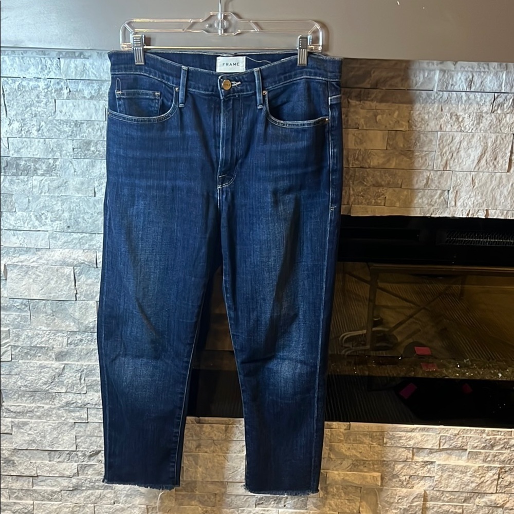 Frame Dark Wash Le Beau Crop Denim Jeans size 27